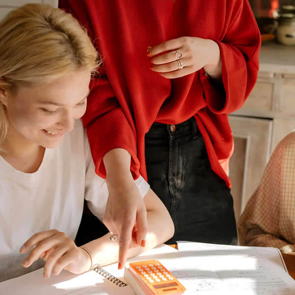 Parent helping student prepare for career, college planning, finding jobs