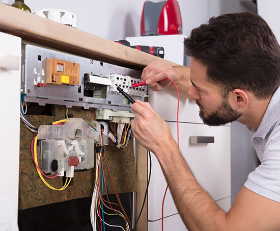 electrician testing electrical current